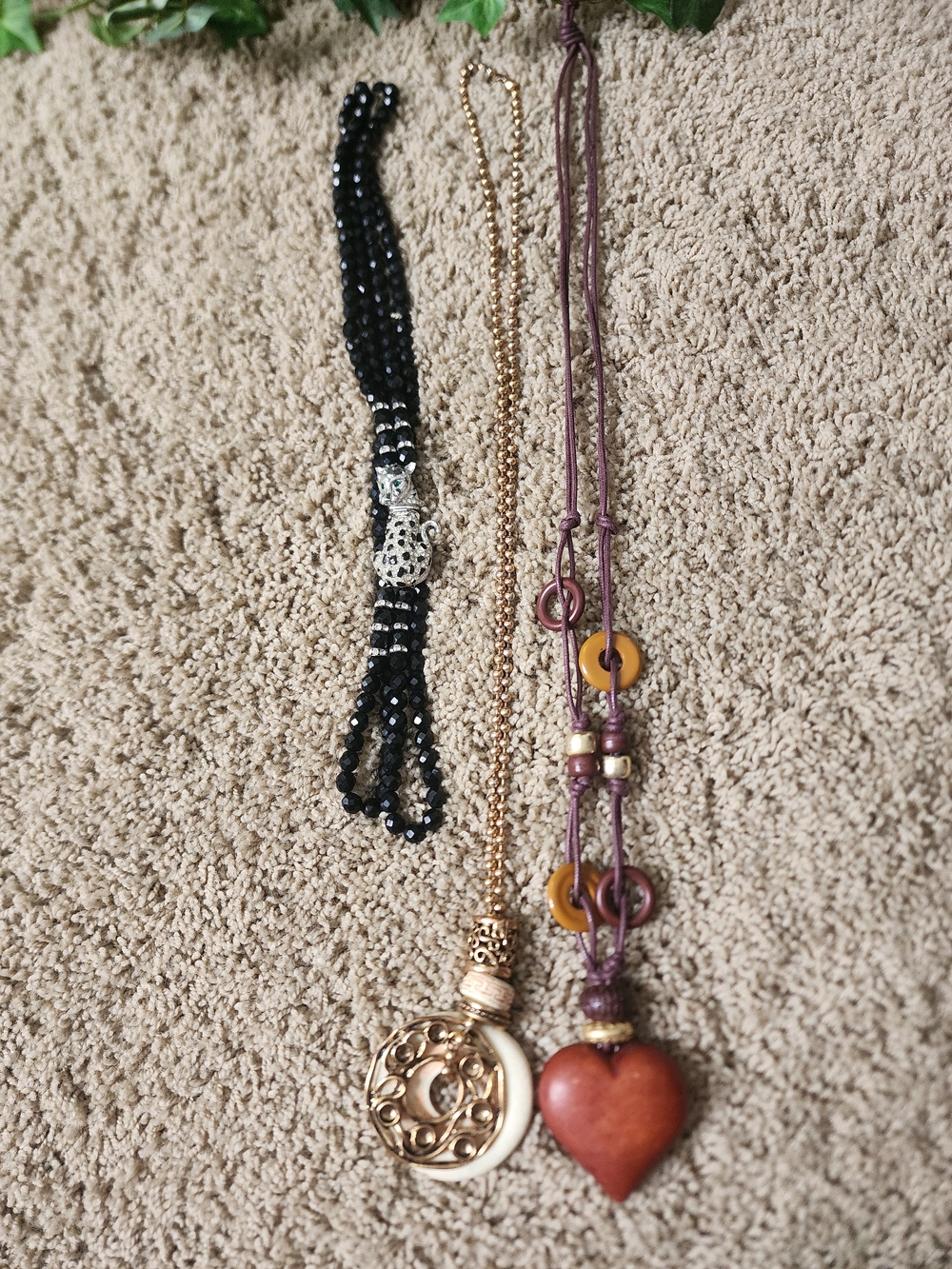 Handcrafted Red Heart Pendant Necklace with Gold-Tone Accents